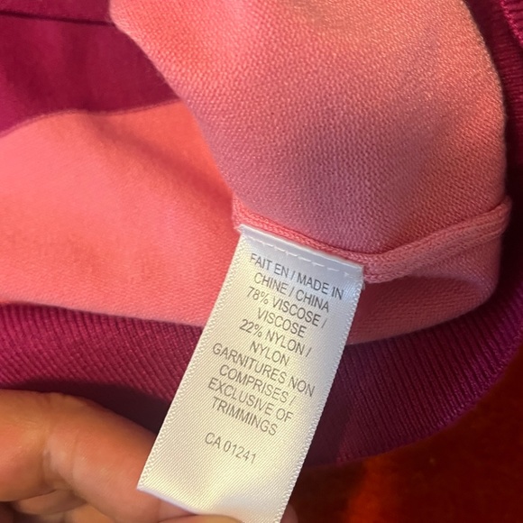 Pink and fuchsia block-stripe long sleeve sweater NWT - Picture 5 of 6